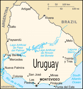 Map of Uruguay